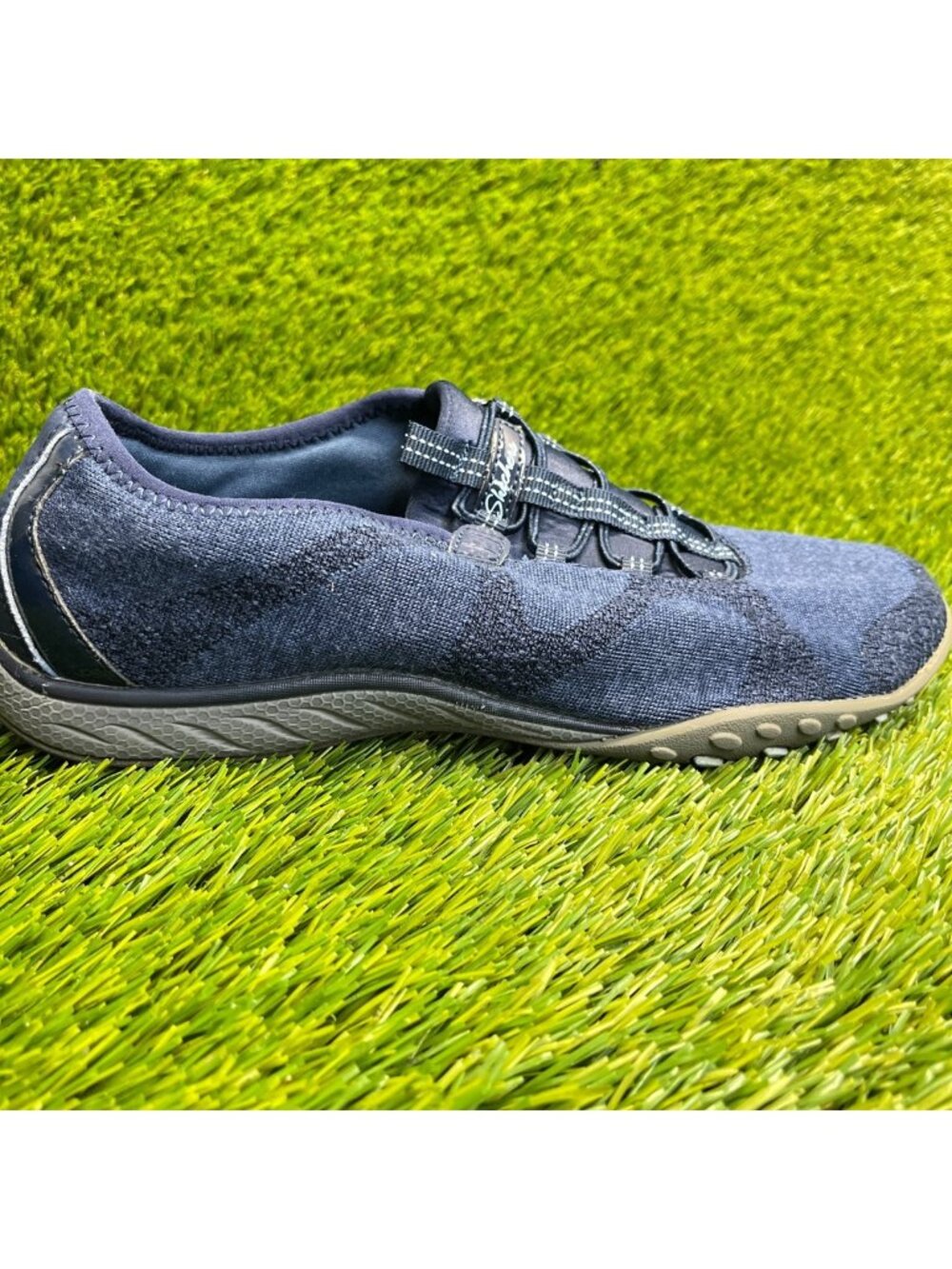 Skechers Breathe Easy Opportuknity Womens Size 8.5 Blue Athletic Shoes Sneakers